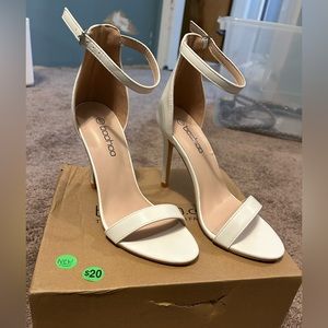 White stiletto high heels